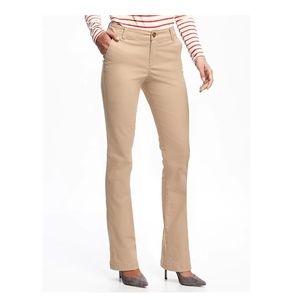 Old Navy Mid-Rise Boot-Cut Khaki Pants
